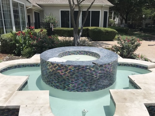 Remodeled hot tub with new tile