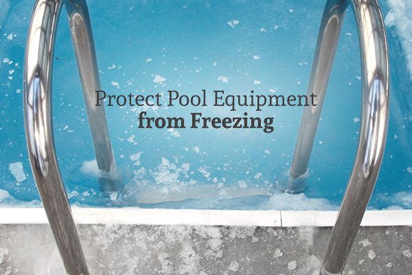 A picture above the ladder to a frozen pool with the words "Protect Po