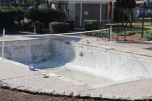 pool company remodeling pool for an apartment complex