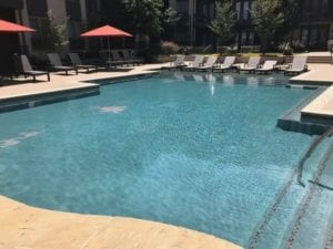 an apartment complex pool