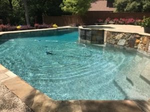 a pool and spa about to get a cleaning