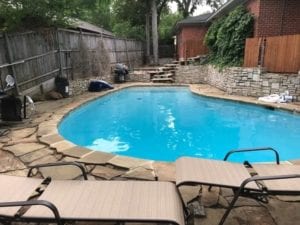 a pool and spa about to get a cleaning