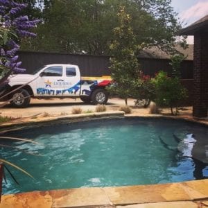 a pool and spa about to get a cleaning