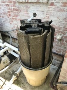 A dirty pool filter.