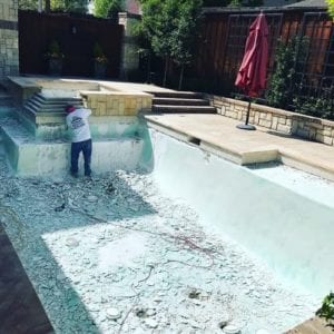 a pool getting remodeled