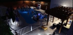 3D design of a backyard with a pool