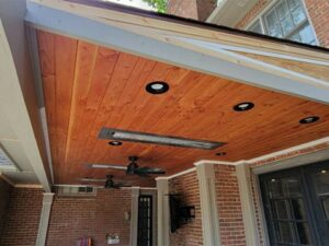new patio ceiling made of wood