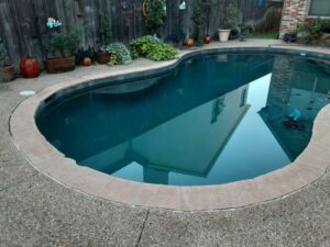 a pool after cleaning and maintenance was done