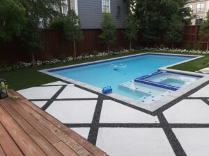 a pool after cleaning and maintenance was done