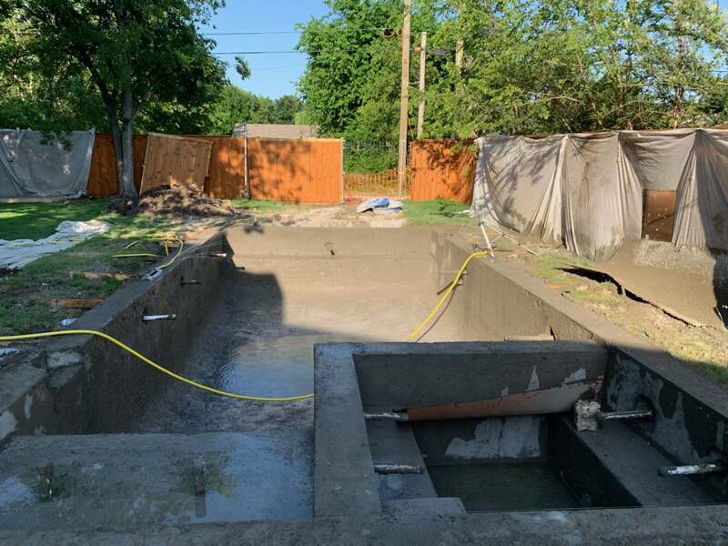 A pool in mid construction
